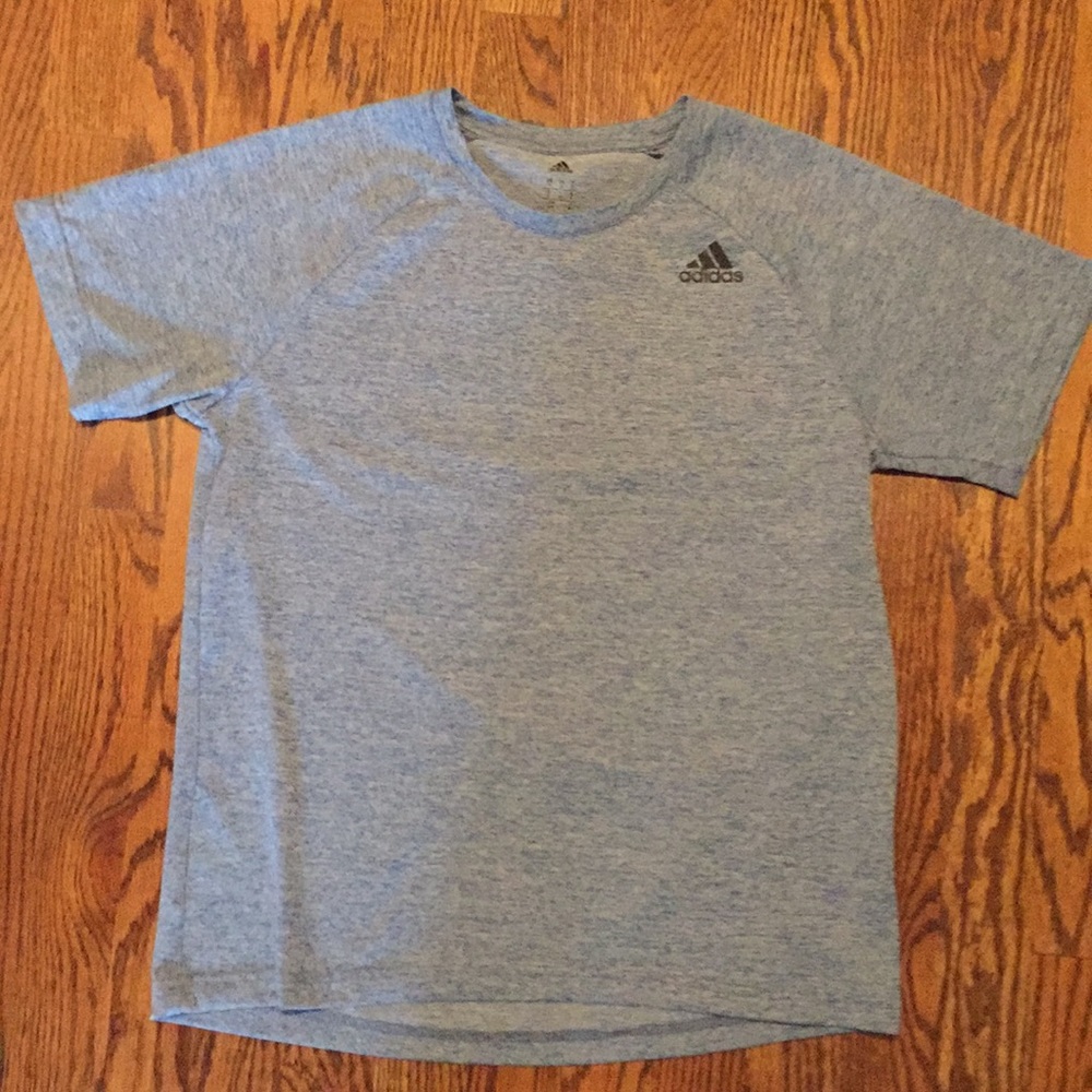 BLUE ADIDAS CLIMALITE ATHLETIC TEE